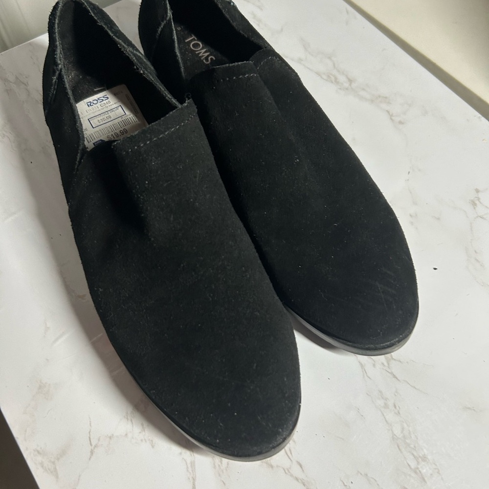 TOMS women Black Suede Shoes